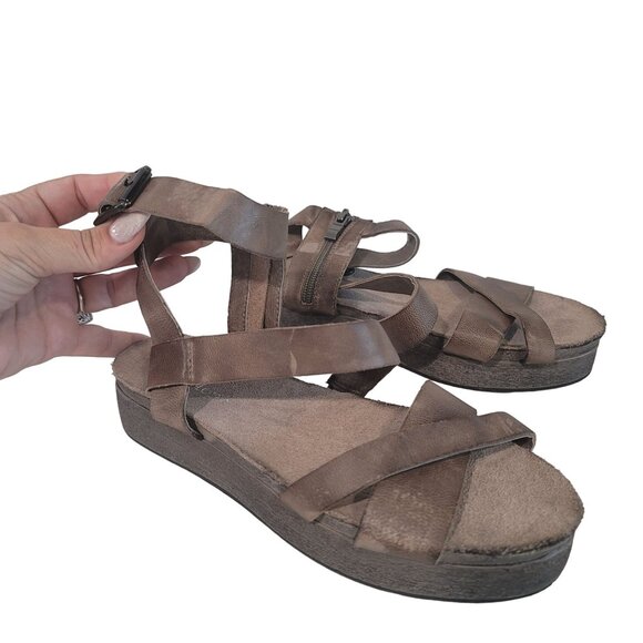 Antelope NWOT Women's Strappy leather Sandals ankle sz 6.5 light try on wear - Picture 7 of 8